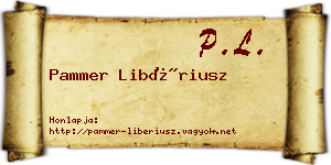 Pammer Libériusz névjegykártya